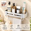 Aluminum Shower Caddy for Bathroom Storage – No-Drill Wall-Mounted Organizer