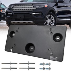 GZVKE Front Bumper License Plate Frame Mounting Bracket Tag Holder Fits for Ford Explorer 2020 2021 2022 2023 2024 Replace LB5Z17A385AA FO1068182 (Not Fit ST & Timberline)