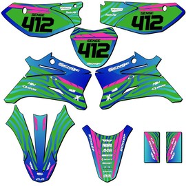 2008-2025 TTR 110 Tigre Green Senge Graphics Complete Kit with Rider I.D. Compatible with Yamaha