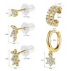 AOEDEJ Gold Hoop Earrings Set for Women 925 Sterling Silver