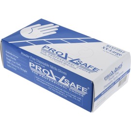 PRO-SAFE 5 mil Light Blue Nitrile Industrial Gloves, Powder-Free, Box of 100 (Large)