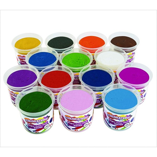 Colorations Classic Dough, 5 oz tubs, Set of 14 Bright Colors, Non-Toxic, Resealable, Soft, Pliable, No Crumble, Modeling, Moldable, Sensory, Smooth, for Home, School, Daycare, STEM, DOCOLORS, Multicolor