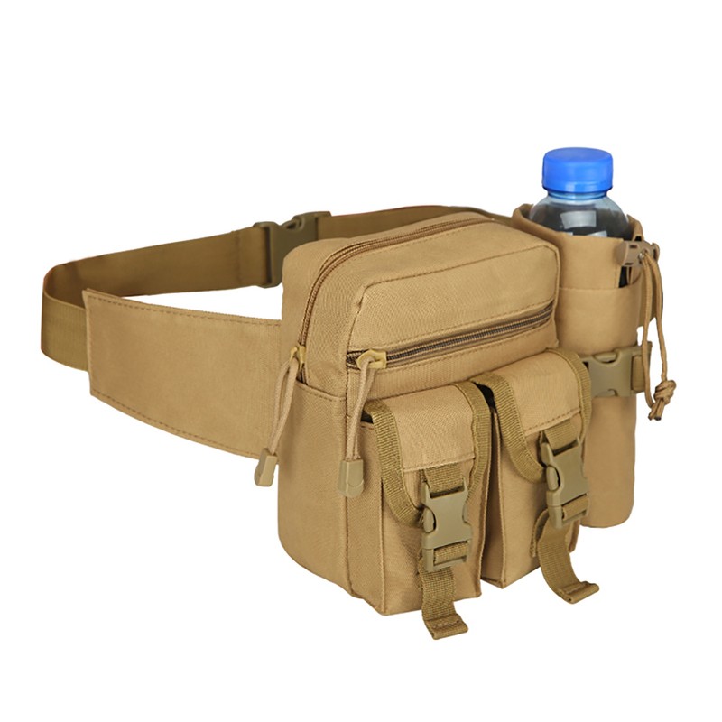 Unisex Waist Bag Bottle Pocket Waterproof Wearproof Lightweight Large Capacity