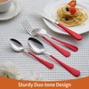 Lekoton 20 Piece Red 18/0 Flatware Utensil Set for 4,