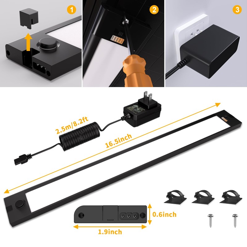 WOBANE 16.5 inch Under Cabinet Lighting,Dimmable Counter Lights for Kitchen