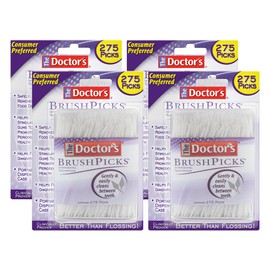 Palillos de dientes interdentales The Doctors BrushPicks, ayuda a combatir la gingivitis, 1100 unidades (4 paquetes de 275 unidades)