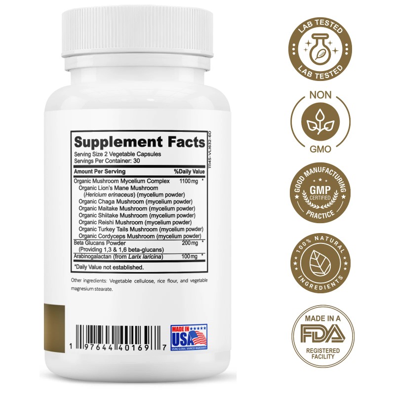 2nd Springs Organic Mushroom Complex - 7 Mushroom Blend Immune