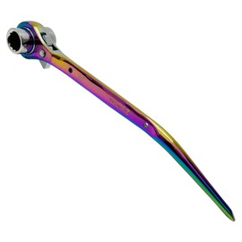 SK11 SPIDER Double-ended Ratchet Wrench with Bend Shino Rainbow Titanium 0.7 x 0.8 inches (17 x 21 mm) SPD-R1721LP