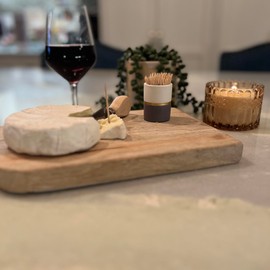 Home Haven Ceramic Toothpick Holder - White, Navy, and Gold Stripe Design - Toothpicks Holder Dispenser and Cocktail Pick Holder - Perfect for Parties, Weddings, or any Get-Togethers with Friends