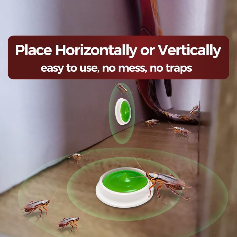 20 Pack Roach Killer Indoor Infestation, Powerful Attraction Cockroach Bait