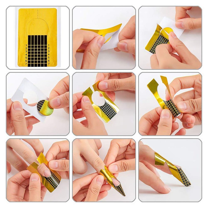 500 unidades de pegatinas de uñas de gel UV para