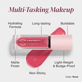 Mineral Fusion- Tinte para labios y mejillas 2 en 1, rosa, 0,10 fl oz, hidratante, duradero y mate para labios y mejillas de color rosa rosado.