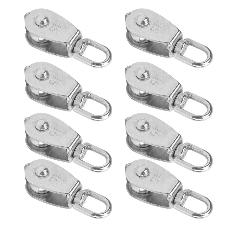 10pcs M15 Pulley 304 Stainless Steel Wire Rope AntiRust Single