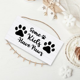 iEFEY Dog Mom Gifts Wooden Hanging Picture Frame, Dogs Parents Gift from Kids, Mothers Birthday Gifts for Dog Lovers, Dogs Paw Photo Holder for Wall Hanging Photo Display 12 x 6 Inches