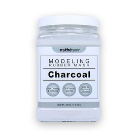 estheSKIN No.104 Charcoal Peel Off Type Modeling Rubber Mask Powder, Jar with Measuring Spoon, For Facial Skin Care, 850g (30oz)