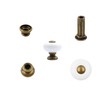 AUXBC 12Pcs 1” Ceramic Round Knobs, Antique Brass and Ceramic