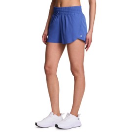 RBX Lined Running Short for Women, Quick Drying Workout Short with Liner Brief and Bungee Drawstring Elastic Waistband Nouvean Blue S