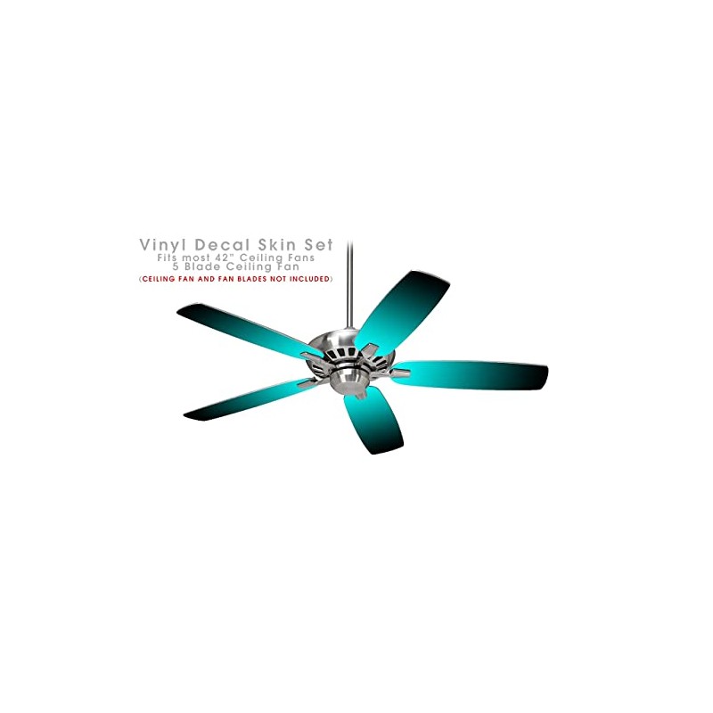 Smooth Fades Neon Teal Black - Ceiling Fan Skin Kit