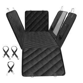 Simple Deluxe Dog Car Seat Cover for Back Seat, Waterproof Dog Car Hammock with Mesh Window, Scratchproof & Nonslip Seat Protector for Cars, Trucks, SUVs, Standard