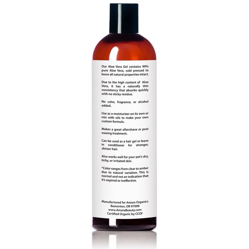 Amara Beauty Aloe Vera Gel from Organic Cold Pressed Aloe,