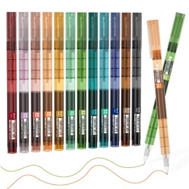 Shuttle Art Liquid Ink Rollerball Pens, 12 Vintage Colors Quick Drying 0.5mm Extra Fine Point Long Lasting for Writing Journaling Taking Notes Doodling School Office Home