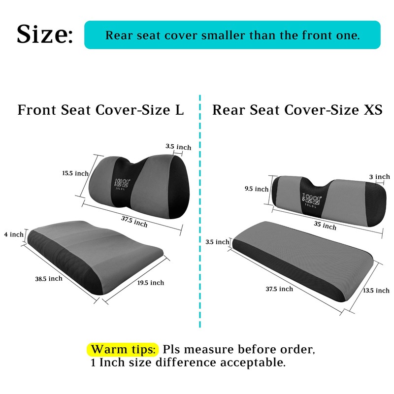 10L0L 4 Passenger Golf Cart Seat Covers, Front Rear Seat