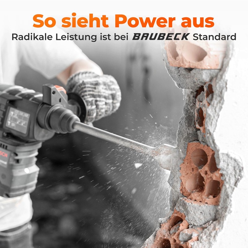 BAUBECK SDS Max Long Life Chisel Set for Concrete and