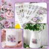 WANDIC 10 Sheets Rub On Transfer Sticker, Lavender Purple Flower