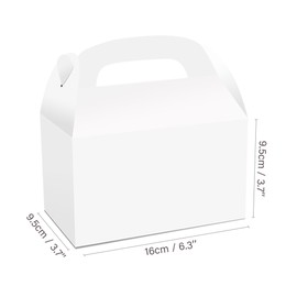 Partystadl 12 Pack Party Favor Boxes, Eco-Friendly Kraft Paper Candy Boxes with Handles, Sturdy Favor Boxes for Birthday, Holiday Events, and Snacks (White)