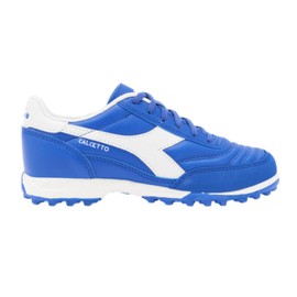 Diadora Calcetto Youth Turf Soccer Shoes - Soft Leather, EVA Midsole, Rubber Outsole, Unisex (Blue/White, US Footwear Size System, Big Kid, Numeric, Medium, 4.5)