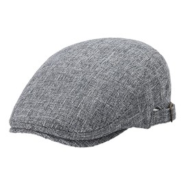 KeepSa Men's Cotton Vintage Style Flat Cap Gatsby Ivy Irish Hat Newsboy Beret Cap, #B06 - Ash