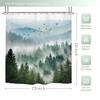 Riyidecor Misty Mountain Shower Curtain 72Wx72H Inch Nature Scenery Foggy