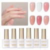 GAOY 6 Colors Rubber Base Gel Set, Jelly Builder Base