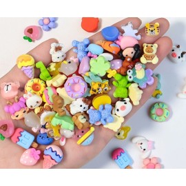 Figuras Kawai Para Uñas Paletas Dulces Conejos Osos 12 Pz Color Figuras medianas