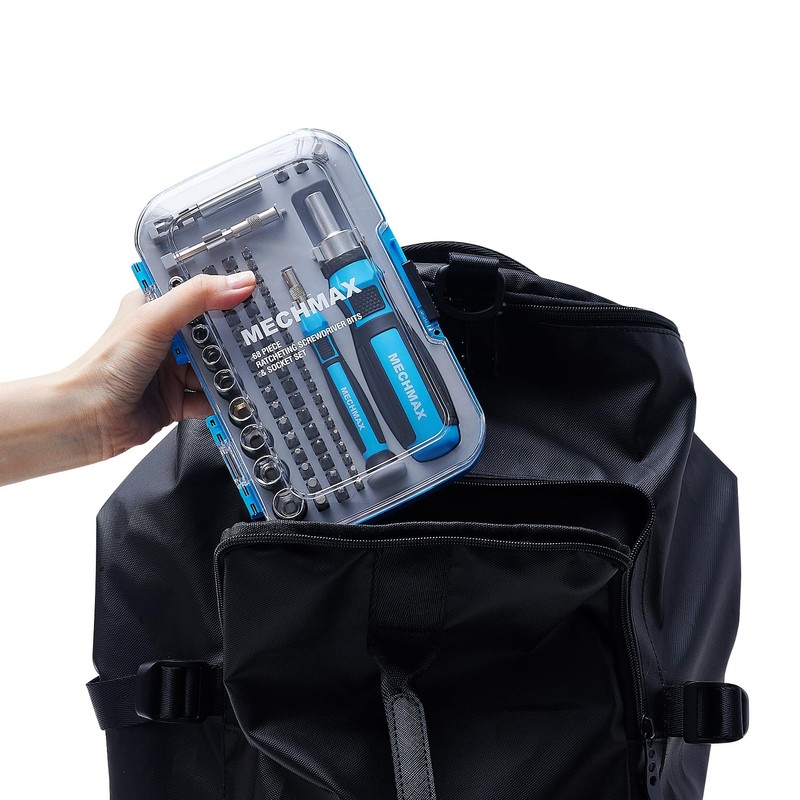 68-Piece MECHMAX Ratcheting Screwdriver Set - Magnetic Bit Driver Kit