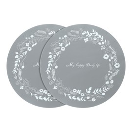 uxcell 2pcs Induction Cooktop Protector Mats, Induction Stove Protector Multifunctional Silicone Mats for Induction Stove, Microwave Mat, Trivet, Flower Pattern (Grey)