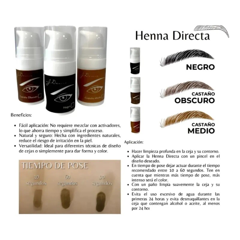 Gel Tinta Henna Para Diseño De Cejas Y Delineado De
