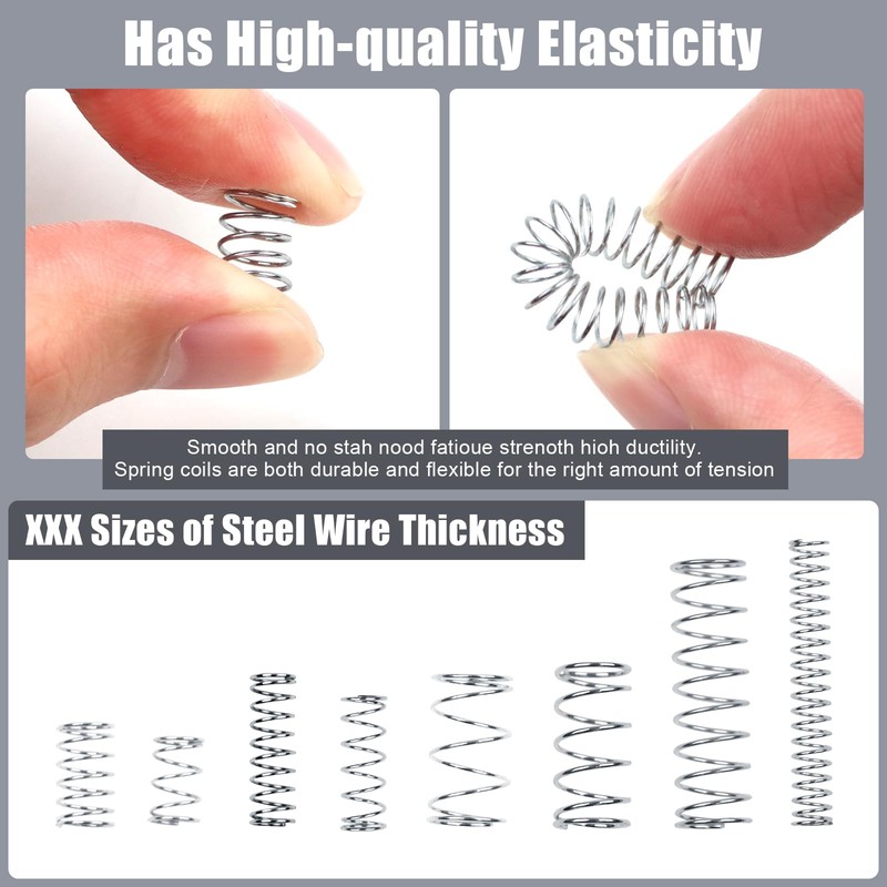 TAIANJI 20 Sizes Compression Springs, 200 Pcs Tension Spring Steel,