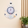 Mediterranean Style Anchor Clock Beach Sea Theme Nautical Ship Wheel