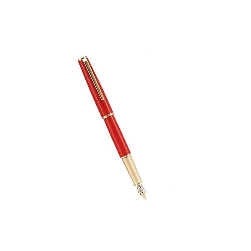 Jinhao 95 - Pluma estilográfica de metal, punta media, rojo