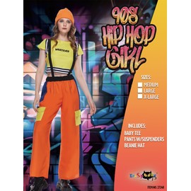 EraSpooky Women's 90s Hip Hop Rhythm Rebel Costume Adult Old School Street Outfits