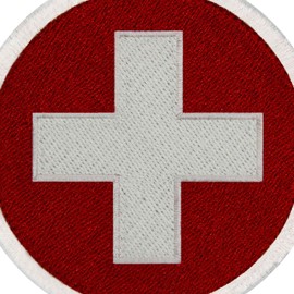 Circular Switzerland Flag Embroidered CH Patch Swiss Round National Badge Applique Hook & Loop Emblem
