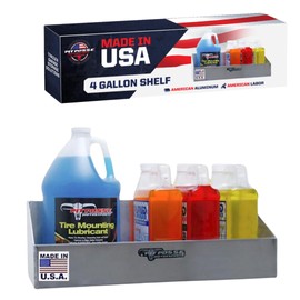 Pit Posse PP3189 3 to 4 Gallon Shelf Storage Holder Aluminum Trailer Garage Accessory Organizer | Made in The USA| 5 Year Warranty| Toy Hauler| 5th Wheel| Snowmobile