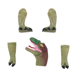 Sarini Dinosaur Finger Hand Puppet Creepy Handi Dino T-rex Dolls Animal Raptor Finger Tool Pack of 5