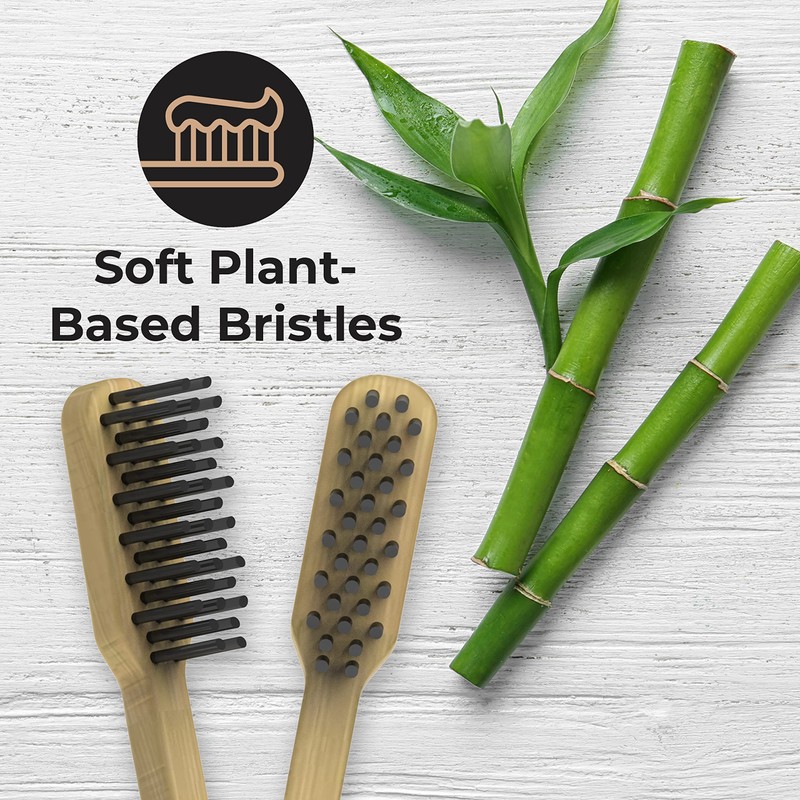 REACH Clean World Natural Bamboo Toothbrush, Soft Plant-Based Bristles, FSC