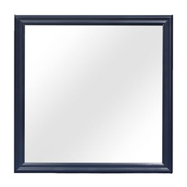 Udorich Enhance Your Space with Large Scale Blue Mirror, Tempered Glass and Wooden Frame for Living Room or Bedroom