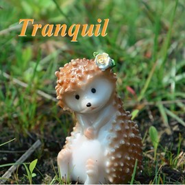 Gemmia Miniature Fairy Garden Hedgehog Figurine- Thinking Hedgehog Statue