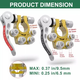 Lotfancy 2pcs Car Battery Terminal Connector 4 Way Positive Negative Pole Quick Release