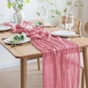 Asee'm 2pcs Cheesecloth Table Runner 120 Inches Long Dusty Rose