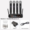 Depusheng DX4 Wireless Microphone, Professional 4 Channels Karaoke Handheld System